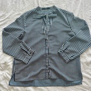 Zara Striped Long Sleeve Blouse (Size L)